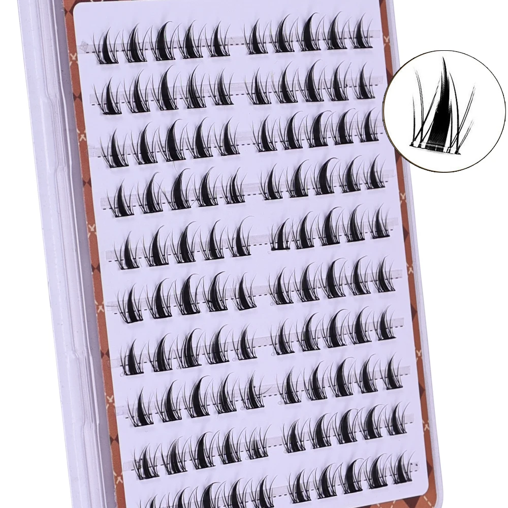 DIY Self-Adhesive Cluster Lashes 10 Rows/Box, Glue-Free Manga Style Sectioned Eyelashes Natural Look