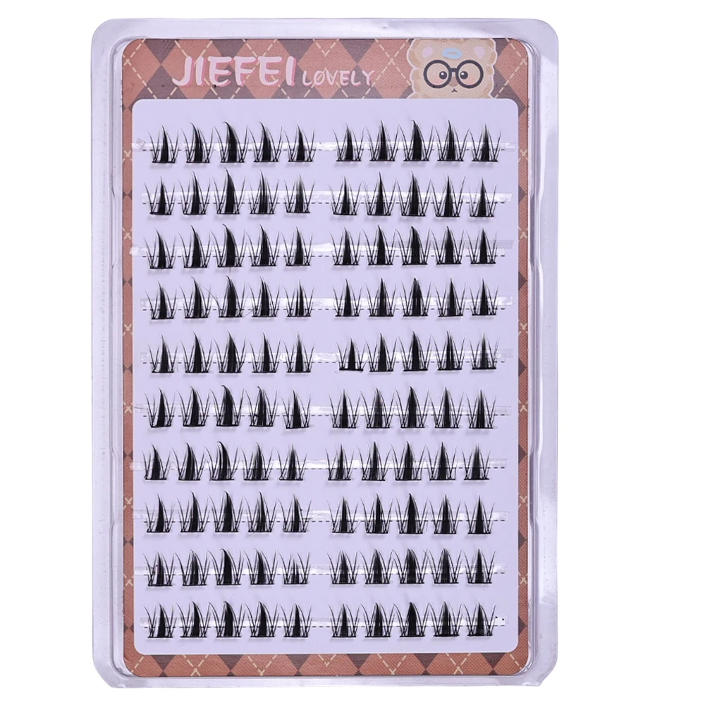 DIY Self-Adhesive Cluster Lashes 10 Rows/Box, Glue-Free Manga Style Sectioned Eyelashes Natural Look