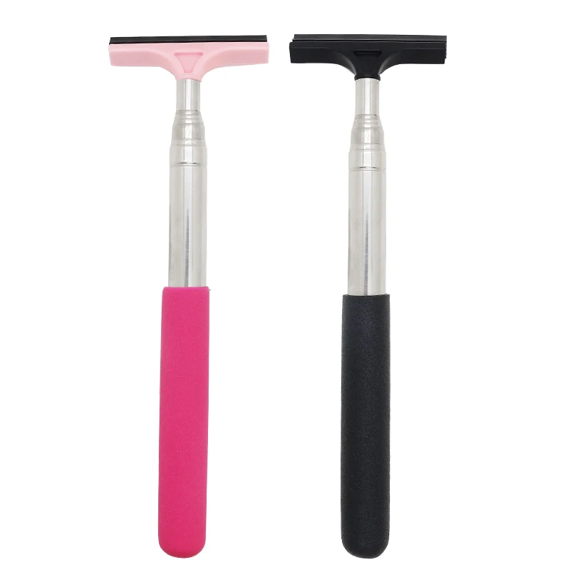 Car Rearview Mirror Wiper Cleaning Tool Auto Glass Mist Cleaner Scraper Car Accessories Handle Telescopic Window Cleaning Brush