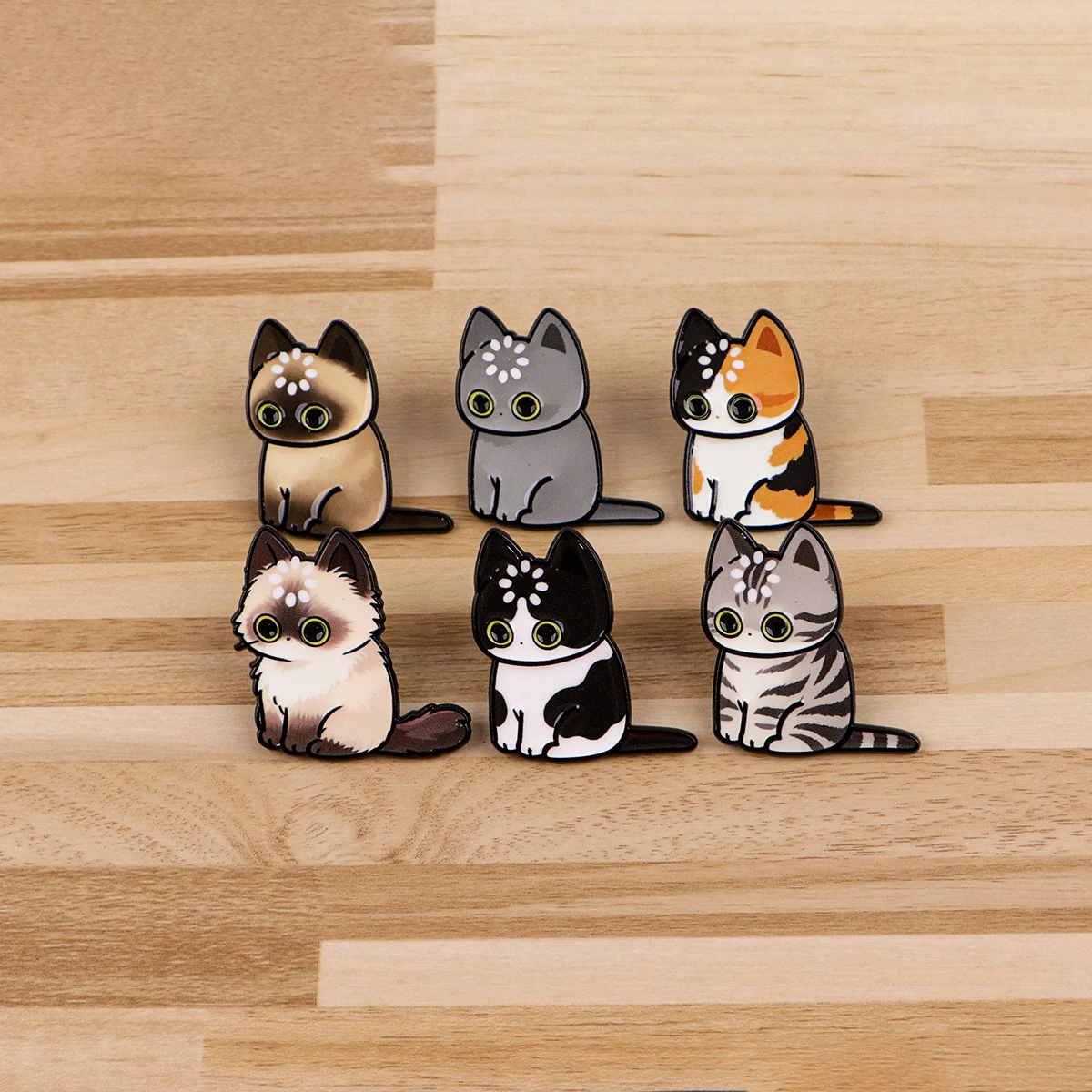 Loading... Cats Enamel Pin Cute Cartoon Animals Brooch Lapel Pins Badge on Backpack Clothing Accessories Fashion Jewelry Gifts