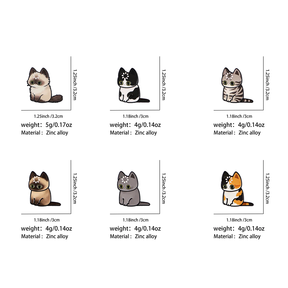 Loading... Cats Enamel Pin Cute Cartoon Animals Brooch Lapel Pins Badge on Backpack Clothing Accessories Fashion Jewelry Gifts