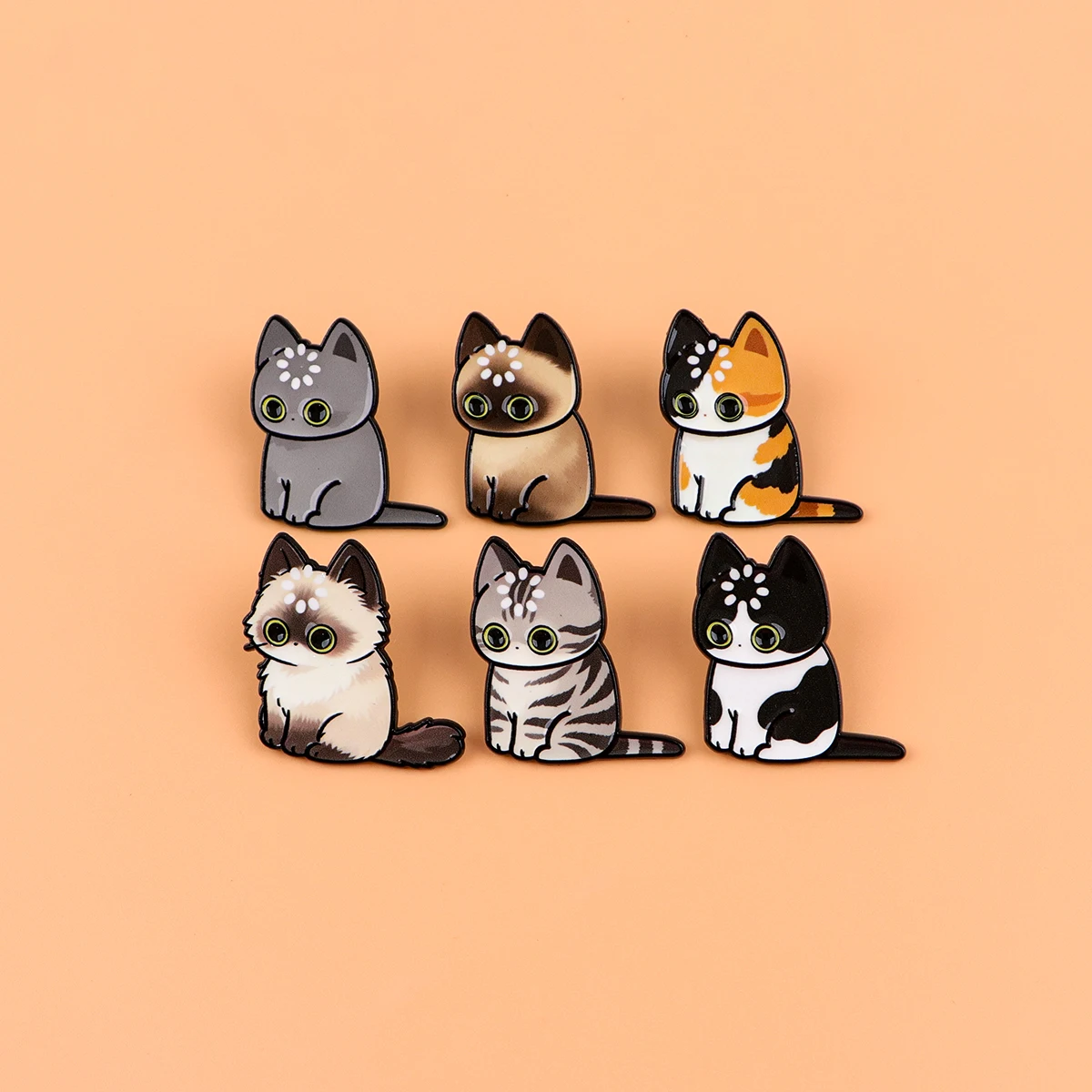 Loading... Cats Enamel Pin Cute Cartoon Animals Brooch Lapel Pins Badge on Backpack Clothing Accessories Fashion Jewelry Gifts