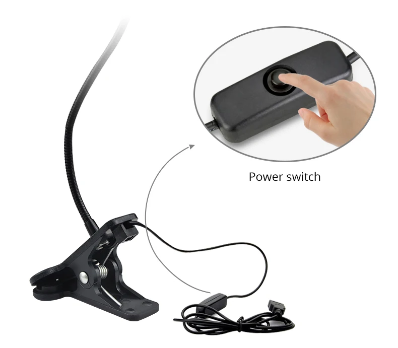 Flexible Table Lamp USB Power Lamp Reading Book Light With Holder Clip Study Reading Lamps Bedside Table Bedroom Decor Nightlamp