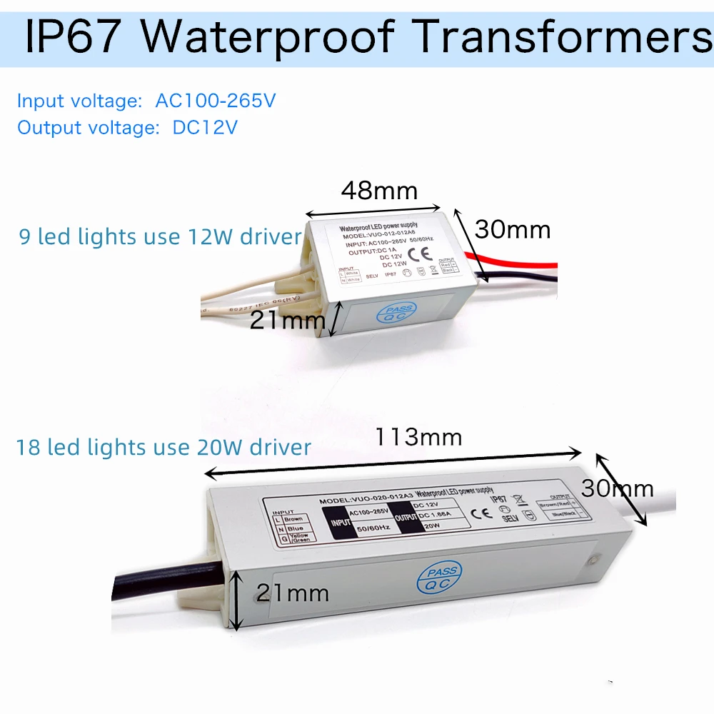 1W Mini Spotlight IP65 15mm Recessed Spot Leds Lights 12V Ceiling Downlight Stair Cabinet Spots Lamp with Transformer