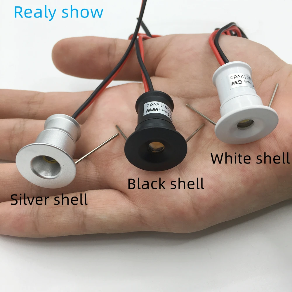 1W Mini Spotlight IP65 15mm Recessed Spot Leds Lights 12V Ceiling Downlight Stair Cabinet Spots Lamp with Transformer