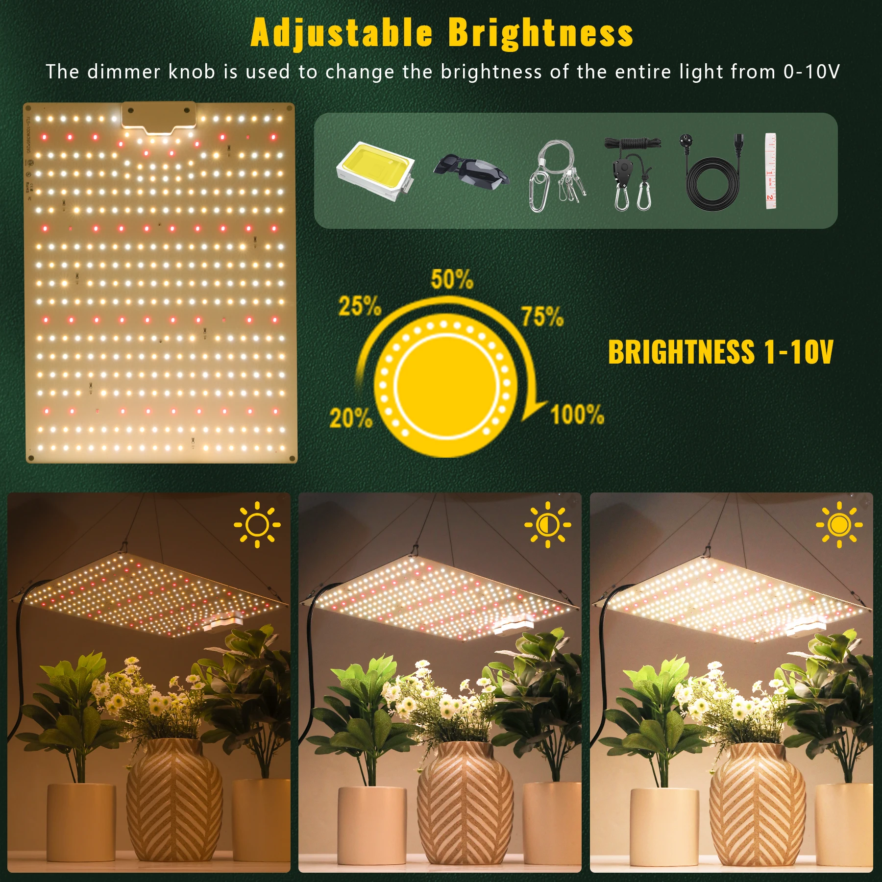 LED Grow Light 500W 600W 800W 1000W Diode Full Spectrum Silent Quantum Board Used for Greenhouse Tent Hydroponic Plant