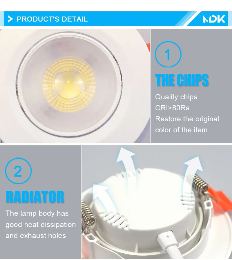 Embedded LED Downlight Angle Adjustable Ceiling Light Spotlights 3W 5W 7W 9W 12W Rotating AC220V 110V Indoor Lighting