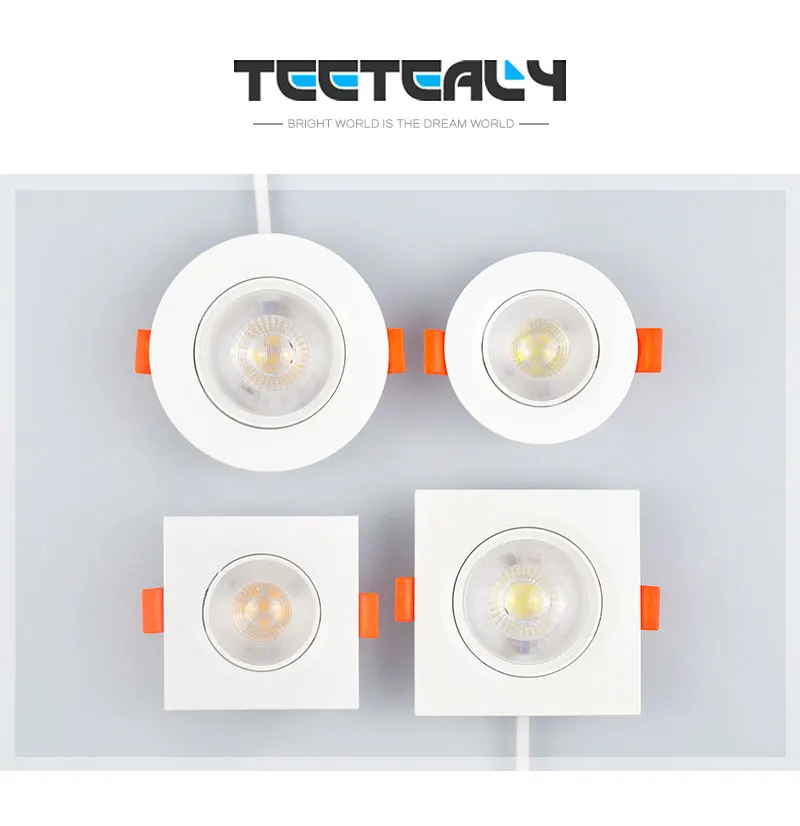 Embedded LED Downlight Angle Adjustable Ceiling Light Spotlights 3W 5W 7W 9W 12W Rotating AC220V 110V Indoor Lighting