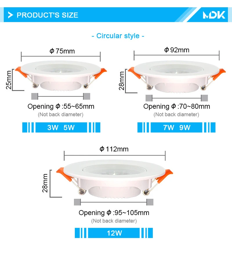 Embedded LED Downlight Angle Adjustable Ceiling Light Spotlights 3W 5W 7W 9W 12W Rotating AC220V 110V Indoor Lighting