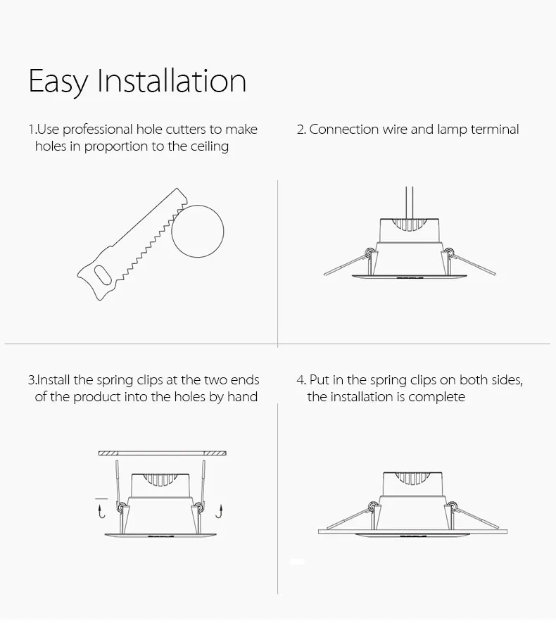 Embedded LED Downlight Angle Adjustable Ceiling Light Spotlights 3W 5W 7W 9W 12W Rotating AC220V 110V Indoor Lighting
