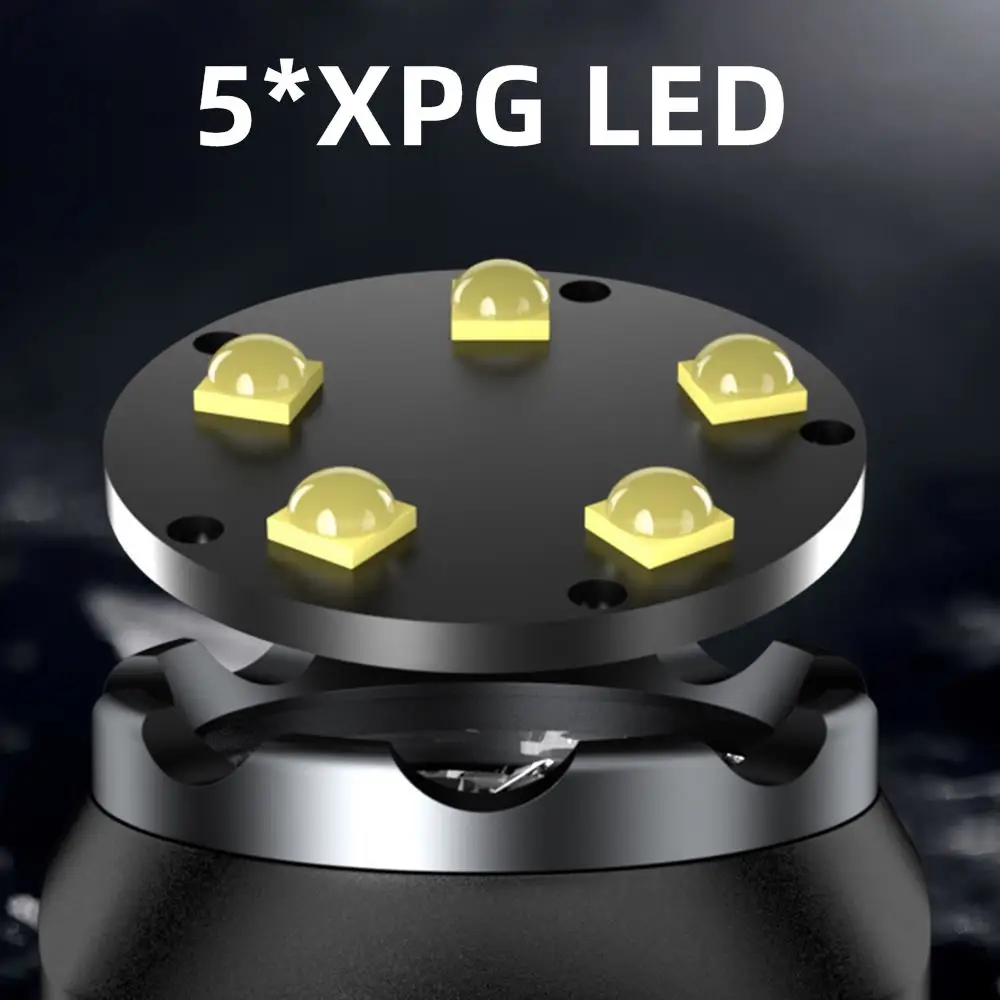 5x Led Mini Palm Small Flashlight Usb Rechargeable Portable Red Torch Home Outdoor Pocket Hiking Camping Magnet Work Car Repair