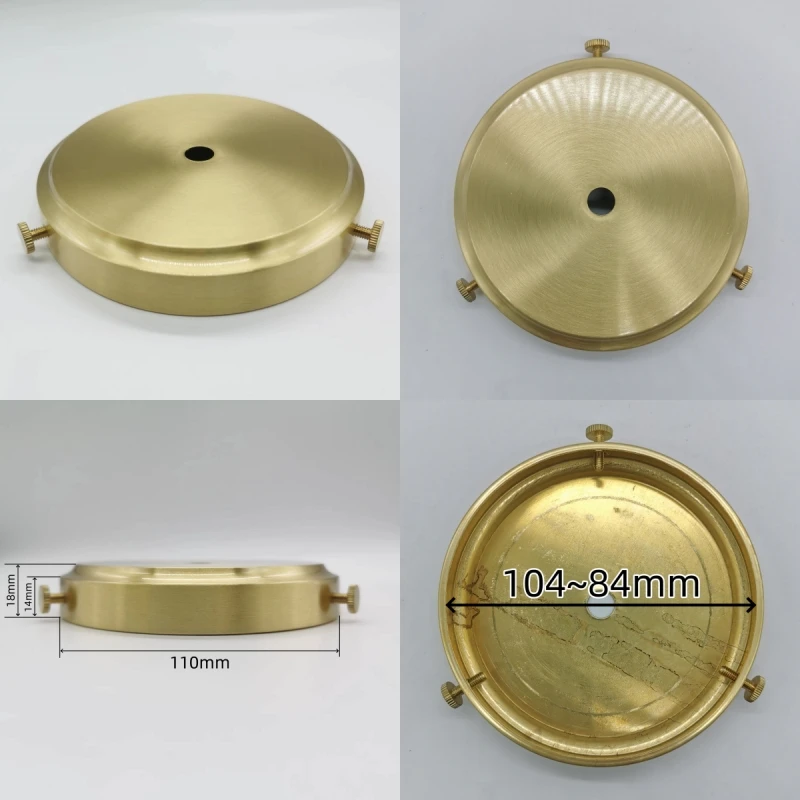 Brass Desk Lampshade Claw Polishing Lamp Base with 3 Holes Screws Ceiling Plate Customizable Processing of Copper Accessories