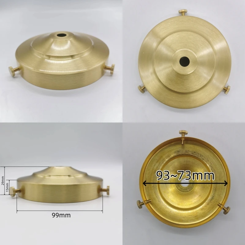 Brass Desk Lampshade Claw Polishing Lamp Base with 3 Holes Screws Ceiling Plate Customizable Processing of Copper Accessories