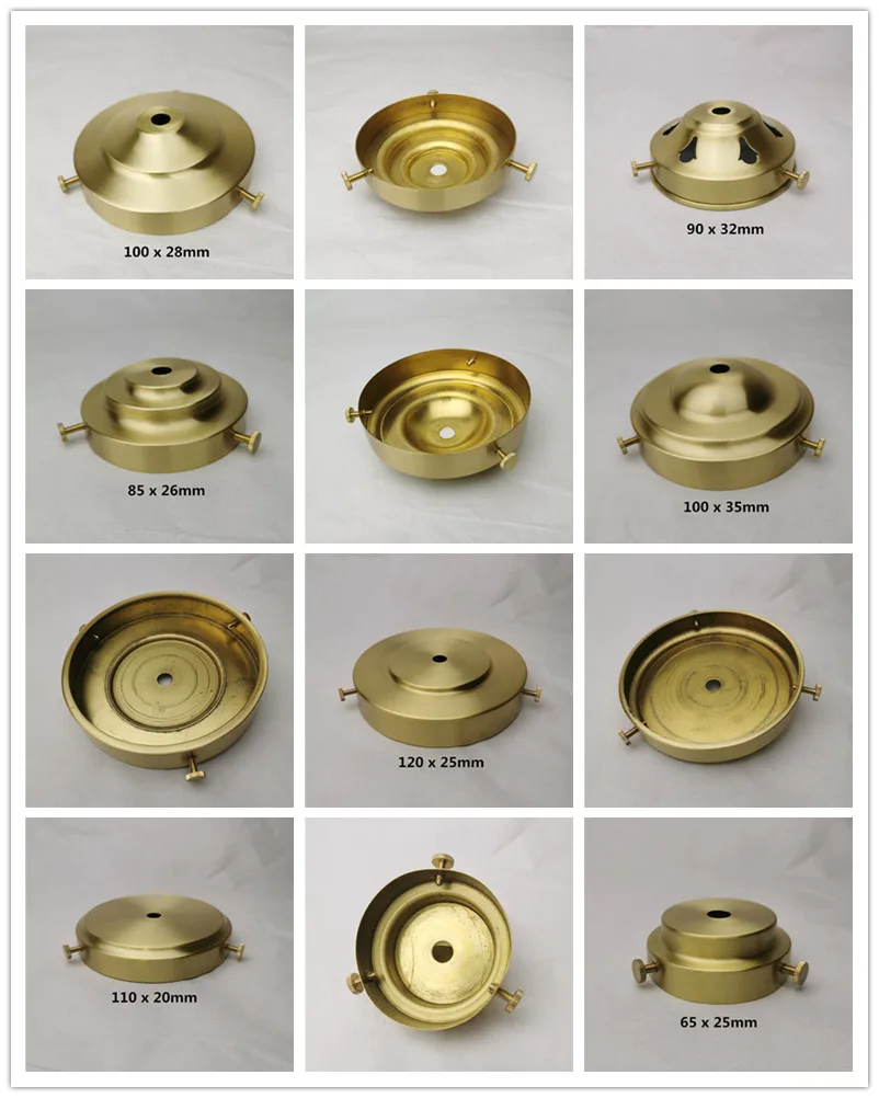 Brass Desk Lampshade Claw Polishing Lamp Base with 3 Holes Screws Ceiling Plate Customizable Processing of Copper Accessories