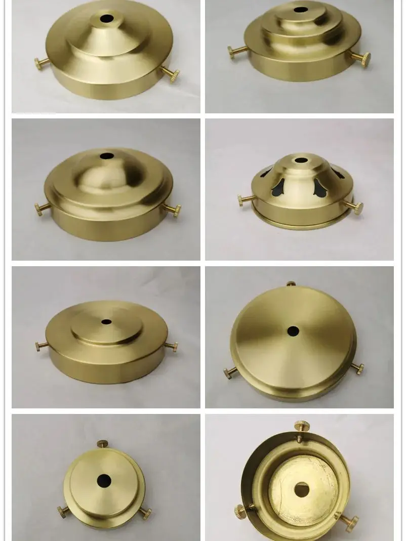 Brass Desk Lampshade Claw Polishing Lamp Base with 3 Holes Screws Ceiling Plate Customizable Processing of Copper Accessories