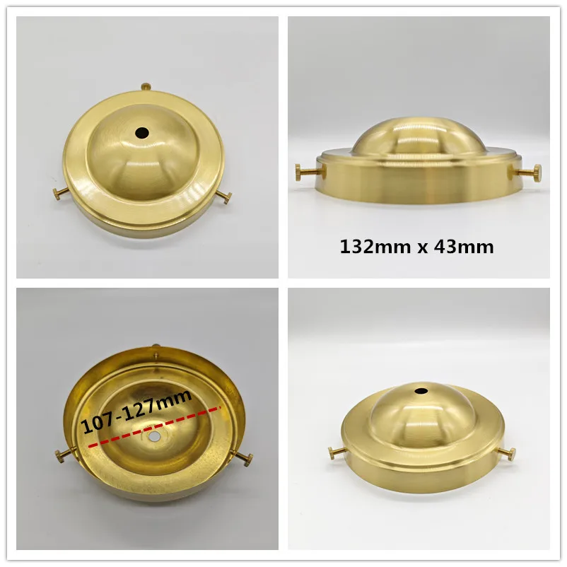 Brass Desk Lampshade Claw Polishing Lamp Base with 3 Holes Screws Ceiling Plate Customizable Processing of Copper Accessories