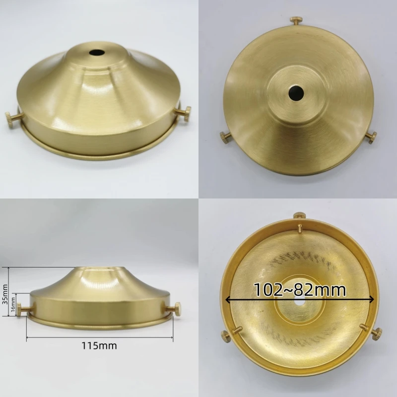 Brass Desk Lampshade Claw Polishing Lamp Base with 3 Holes Screws Ceiling Plate Customizable Processing of Copper Accessories