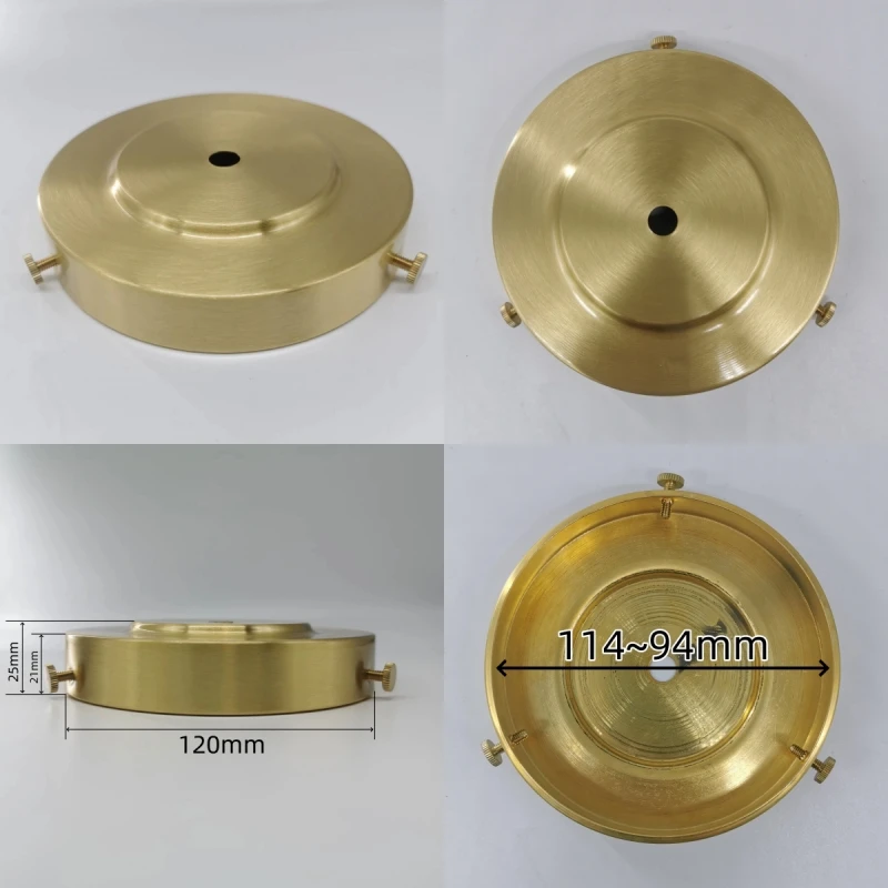 Brass Desk Lampshade Claw Polishing Lamp Base with 3 Holes Screws Ceiling Plate Customizable Processing of Copper Accessories