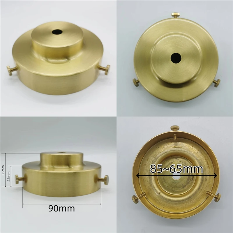 Brass Desk Lampshade Claw Polishing Lamp Base with 3 Holes Screws Ceiling Plate Customizable Processing of Copper Accessories