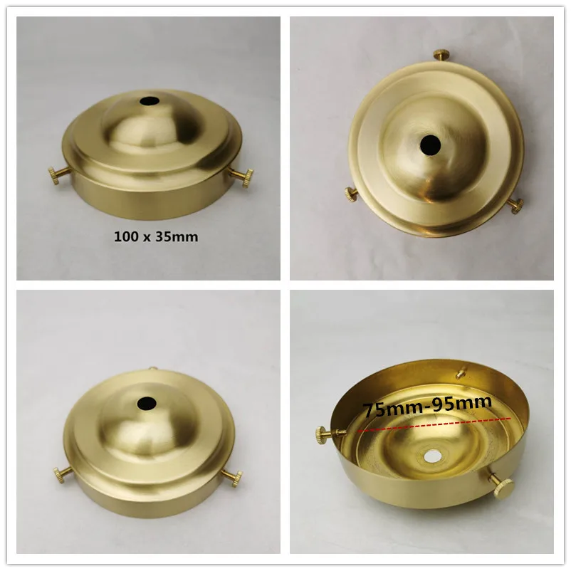 Brass Desk Lampshade Claw Polishing Lamp Base with 3 Holes Screws Ceiling Plate Customizable Processing of Copper Accessories