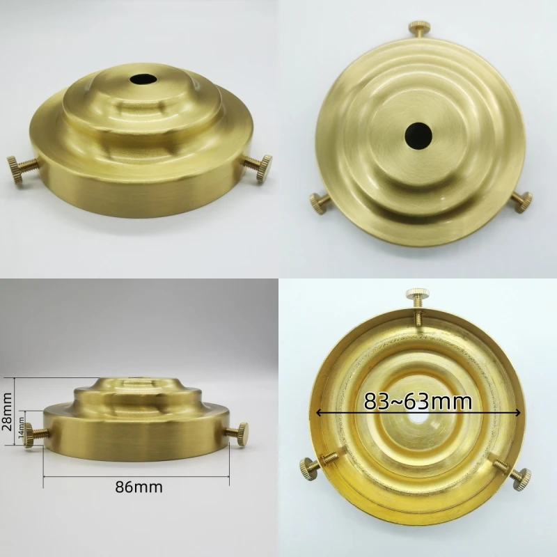 Brass Desk Lampshade Claw Polishing Lamp Base with 3 Holes Screws Ceiling Plate Customizable Processing of Copper Accessories