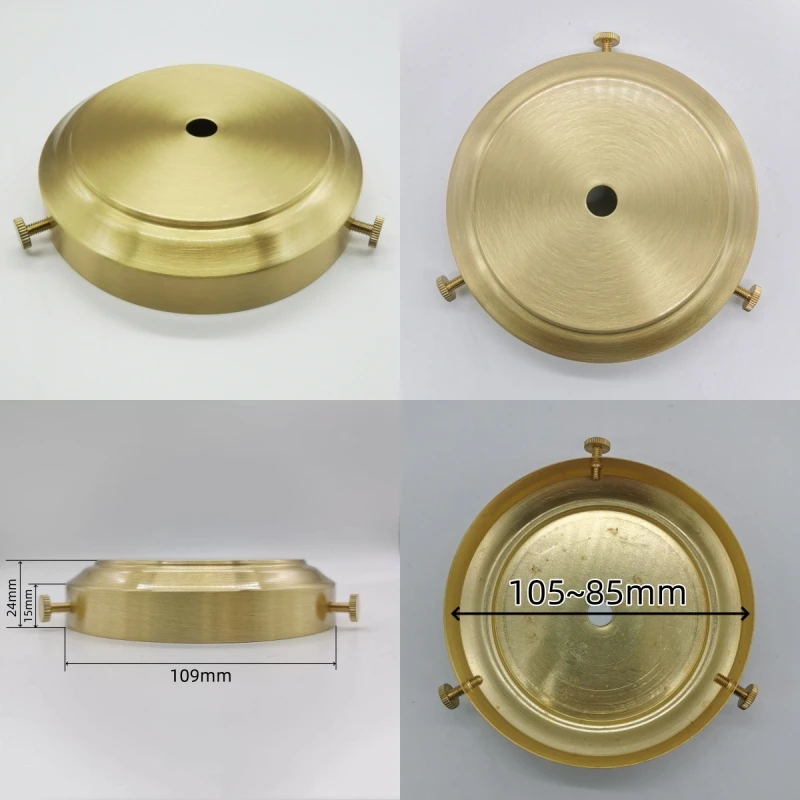 Brass Desk Lampshade Claw Polishing Lamp Base with 3 Holes Screws Ceiling Plate Customizable Processing of Copper Accessories