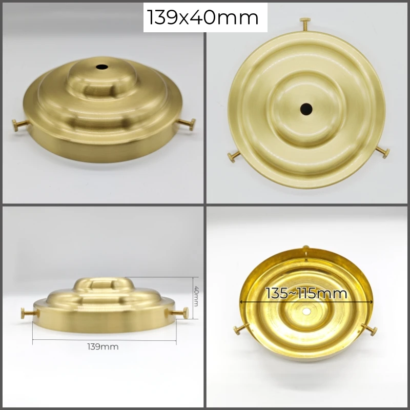 Brass Desk Lampshade Claw Polishing Lamp Base with 3 Holes Screws Ceiling Plate Customizable Processing of Copper Accessories