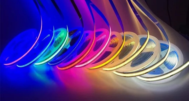 5/10m Super Bright FOB Single Color COB LED Strip Light Flexible 8MM PCB Width Neon Tape 12V 24V For Kitchen Cabinet Room Decor