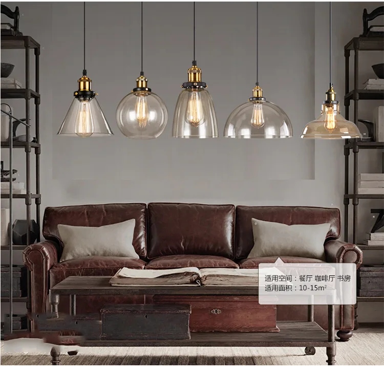 Nordic American Style Country Simple Industrial Vintage Glass Chandelier Creative Living Room Restaurant Bar Light Fixture