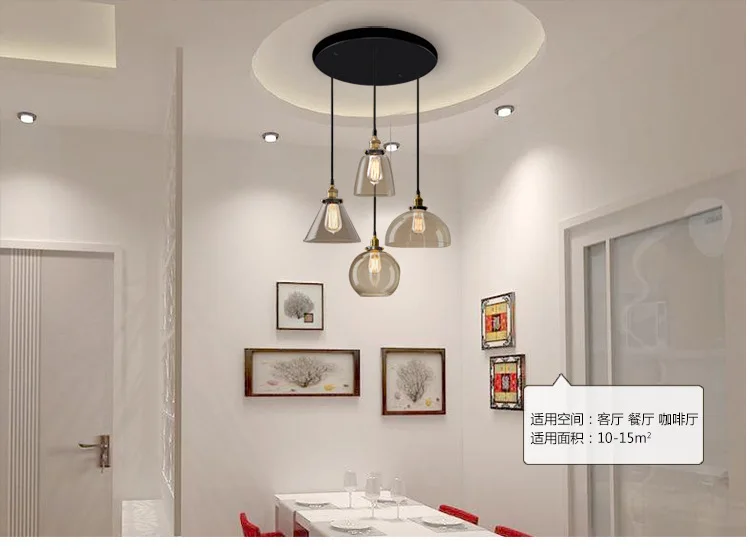 Nordic American Style Country Simple Industrial Vintage Glass Chandelier Creative Living Room Restaurant Bar Light Fixture