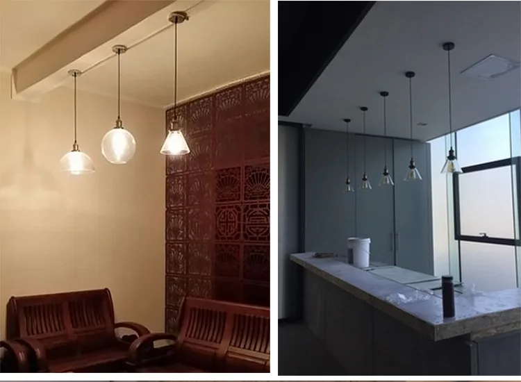 Nordic American Style Country Simple Industrial Vintage Glass Chandelier Creative Living Room Restaurant Bar Light Fixture