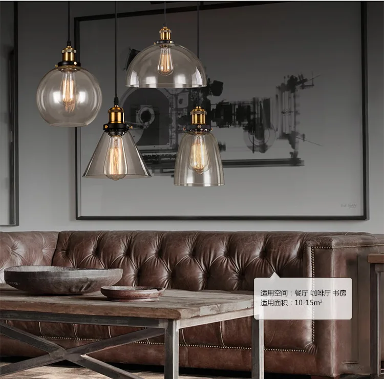 Nordic American Style Country Simple Industrial Vintage Glass Chandelier Creative Living Room Restaurant Bar Light Fixture
