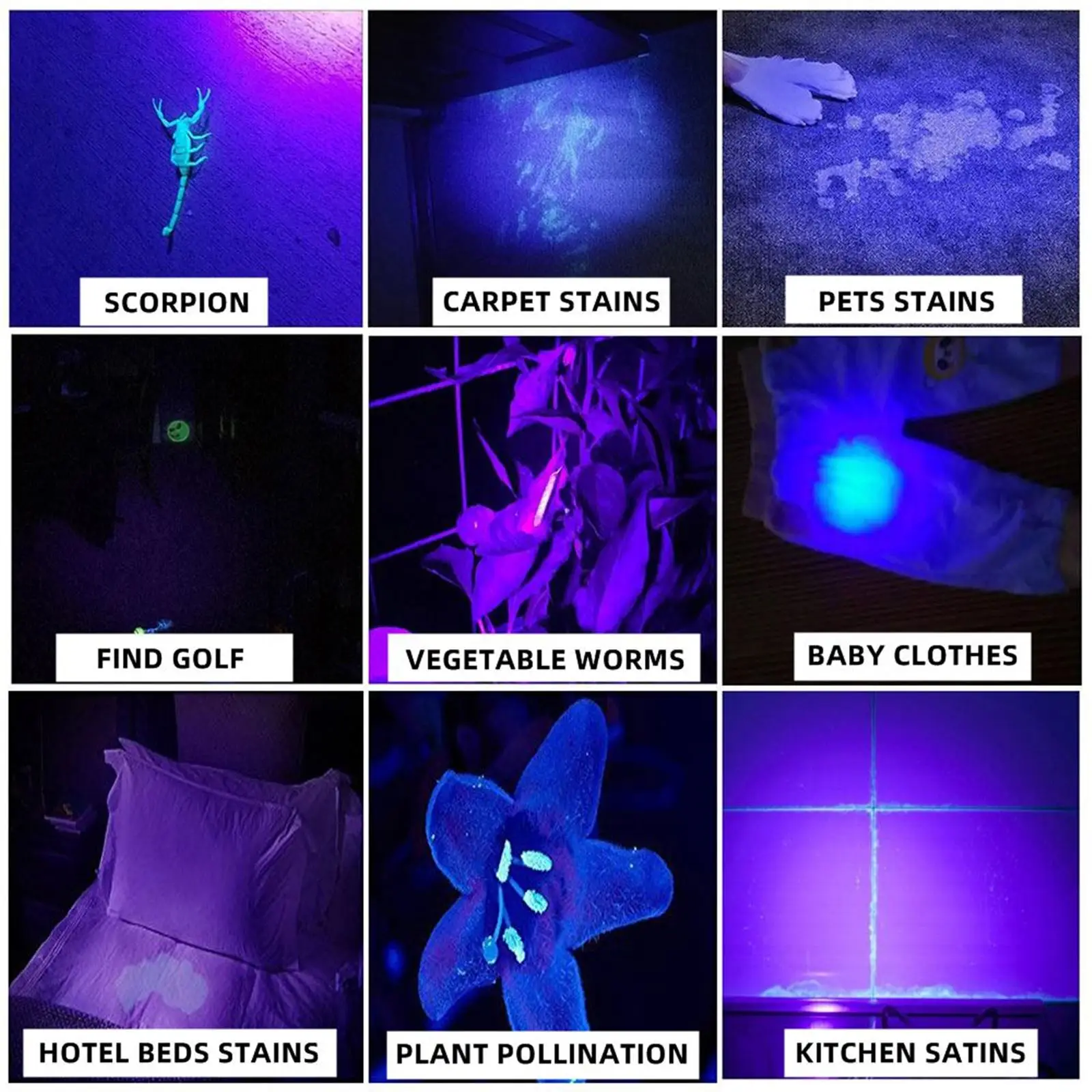 Alonefire SV53 20W 365nm High Power UV Flashlight Ultraviolet Blacklight Detector Money Pet Urine Dry Stains Bed Bug Scorpions