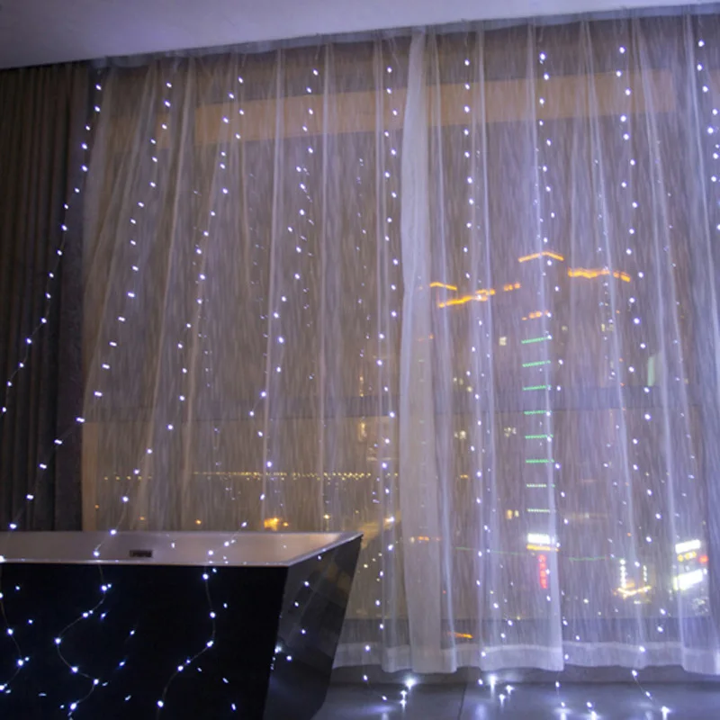 3M LED Curtain Garland Fairy String Lights Christmas Holiday Party Wedding Decoration USB Remote 8 Modes Waterfall Lighting