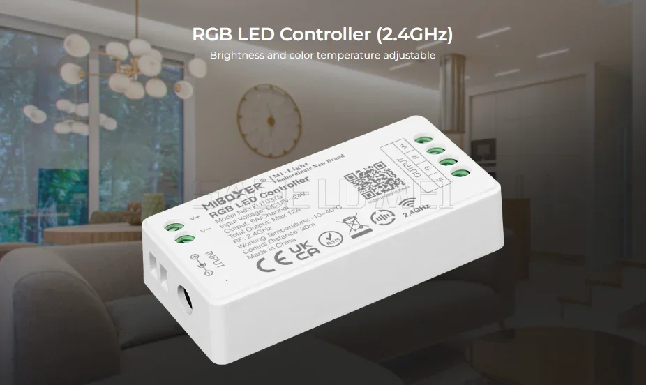 Miboxer 2.4GHz FUT035S FUT036S FUT037S FUT038S FUT039S LED Controller Dimmer For Single/Dual Color RGB+CCT RGB RGBW Strip Light