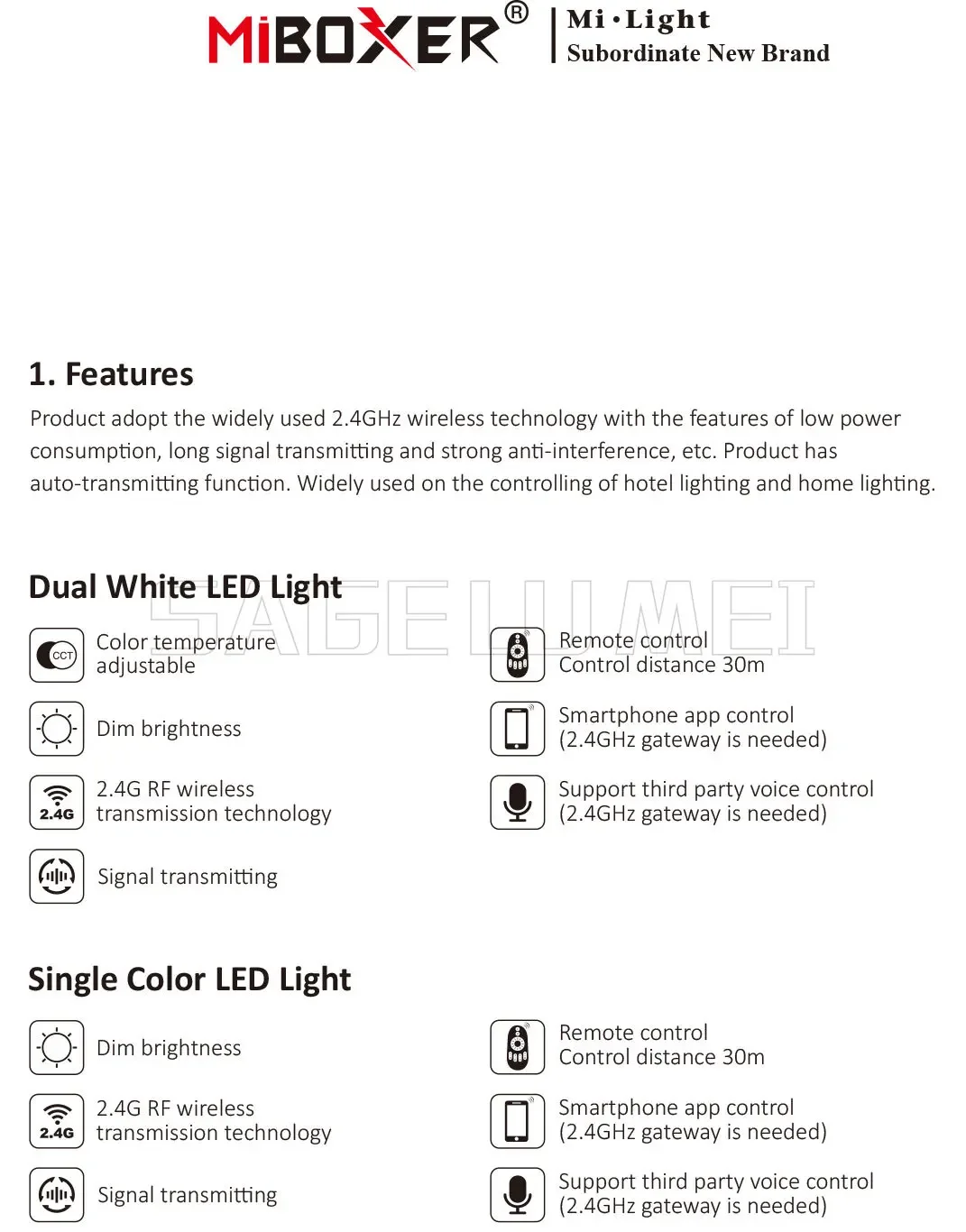 Miboxer 2.4GHz FUT035S FUT036S FUT037S FUT038S FUT039S LED Controller Dimmer For Single/Dual Color RGB+CCT RGB RGBW Strip Light