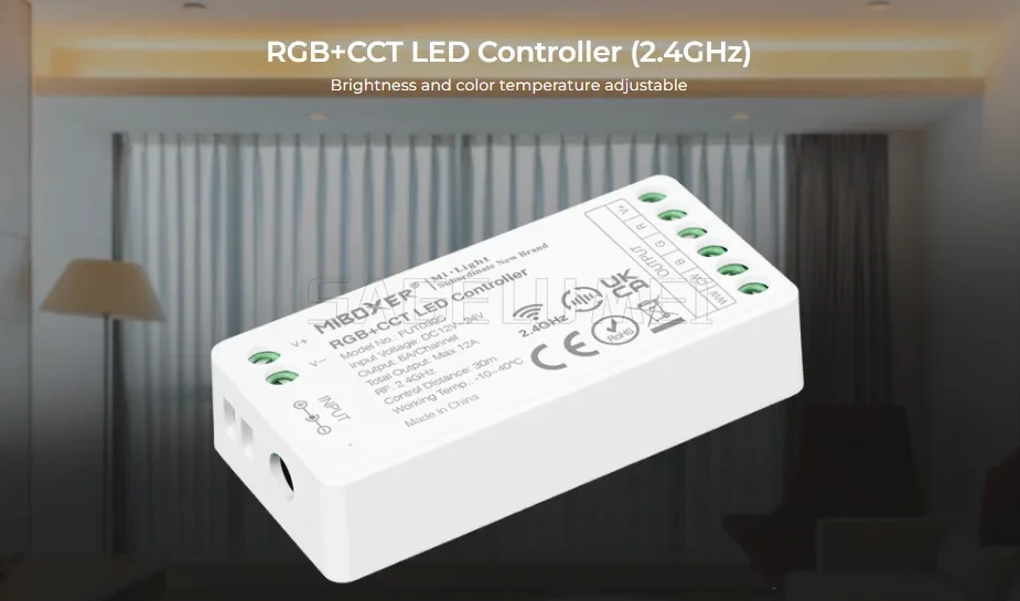 Miboxer 2.4GHz FUT035S FUT036S FUT037S FUT038S FUT039S LED Controller Dimmer For Single/Dual Color RGB+CCT RGB RGBW Strip Light
