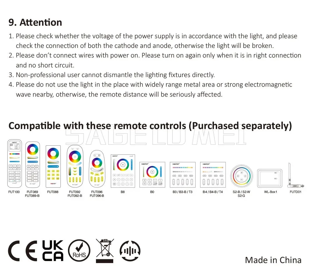 Miboxer 2.4GHz FUT035S FUT036S FUT037S FUT038S FUT039S LED Controller Dimmer For Single/Dual Color RGB+CCT RGB RGBW Strip Light