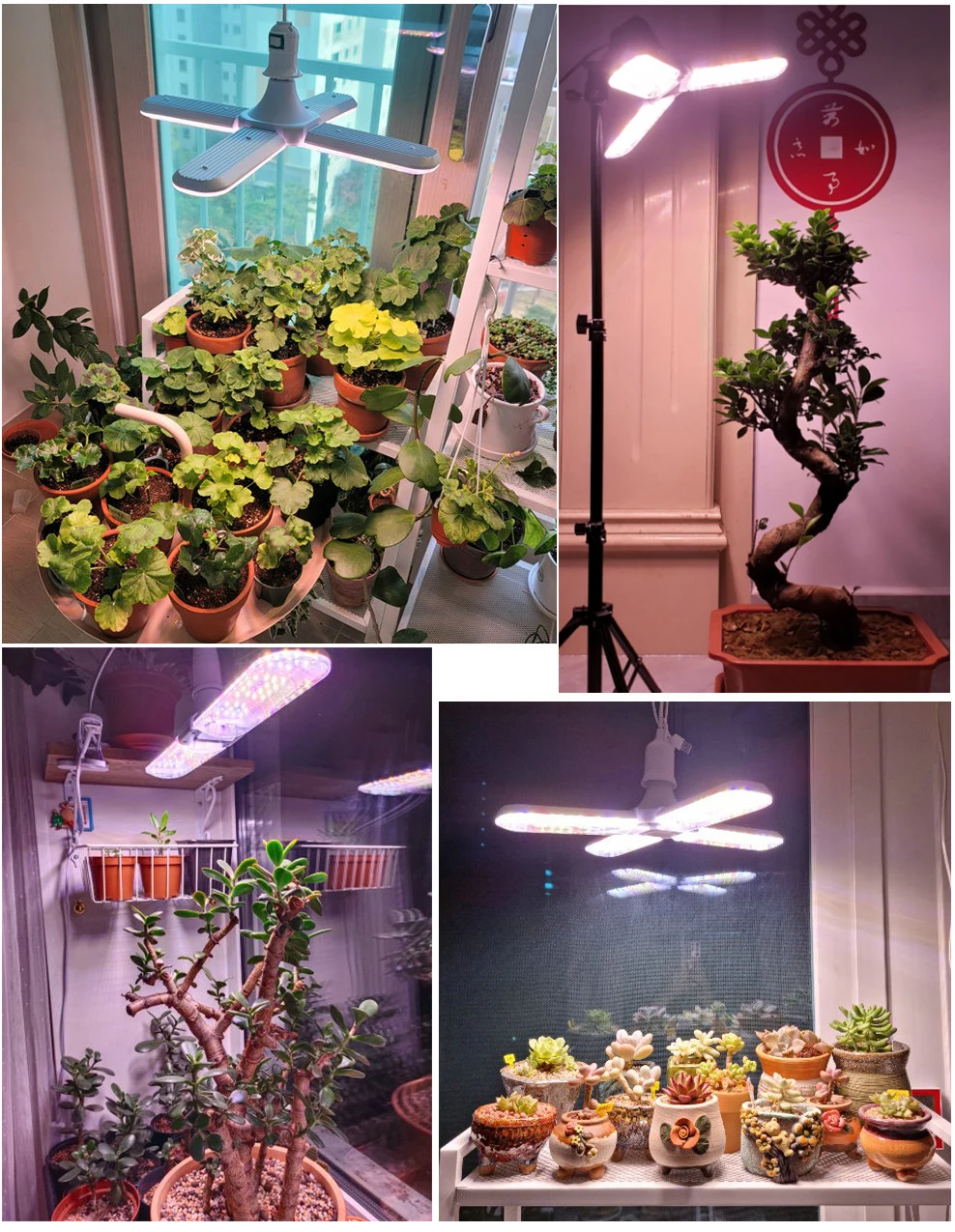 24W 36W 48W Foldable LED Grow Light Full Spectrum E27 Plant Growing Light Phytolamp Bulb For Indoor Plants Flower Seedling