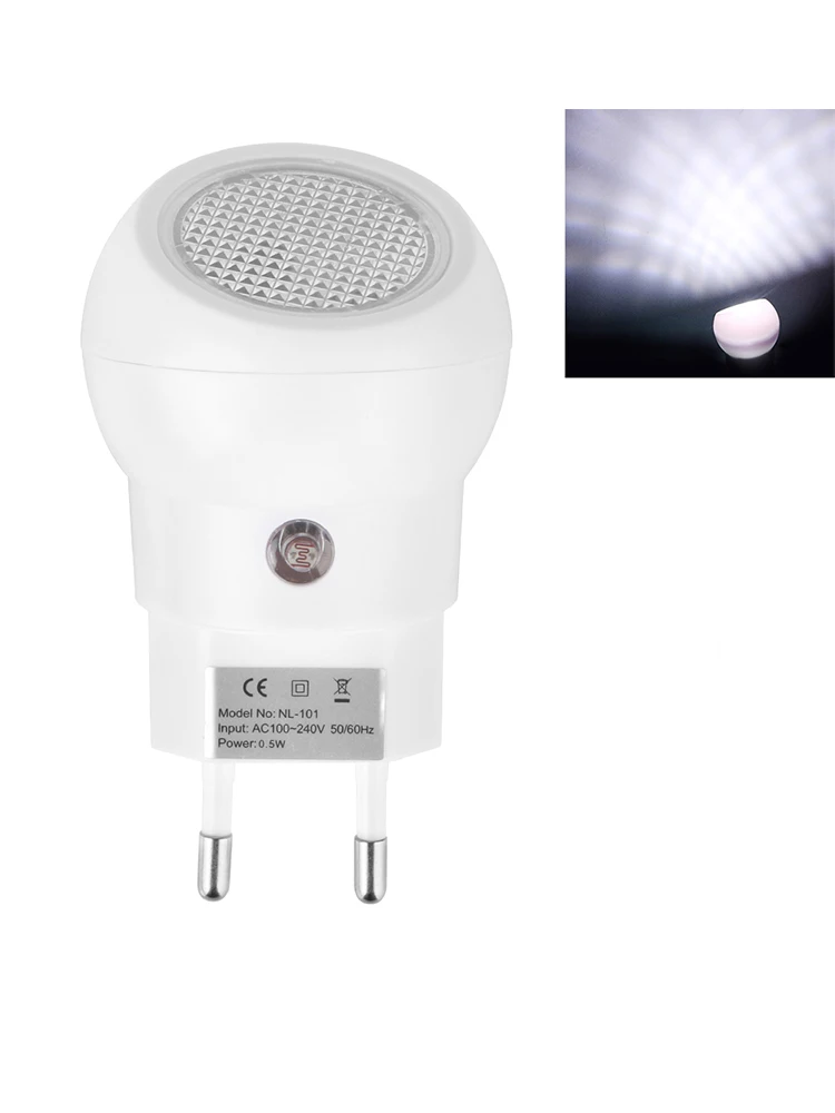 EU Plug Light Sensor Night Light 360 Manual Rotation LED Bedroom Lamp Convenience