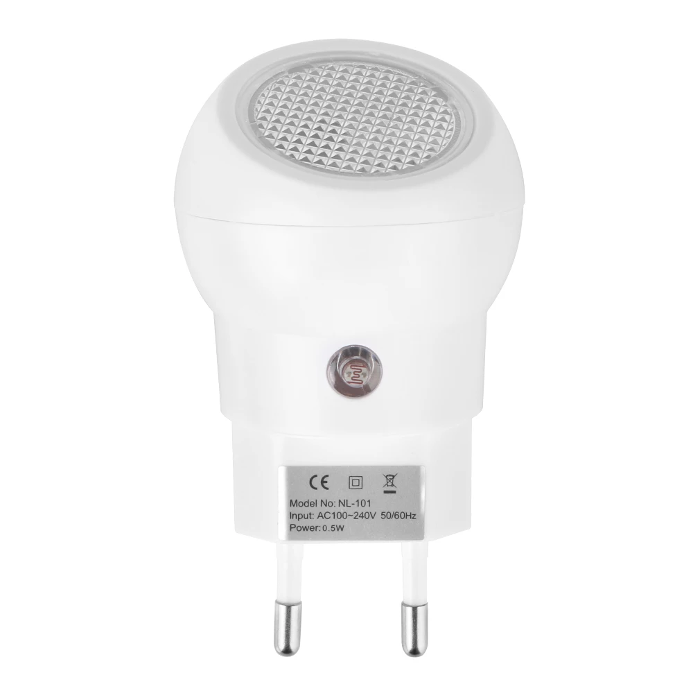 EU Plug Light Sensor Night Light 360 Manual Rotation LED Bedroom Lamp Convenience