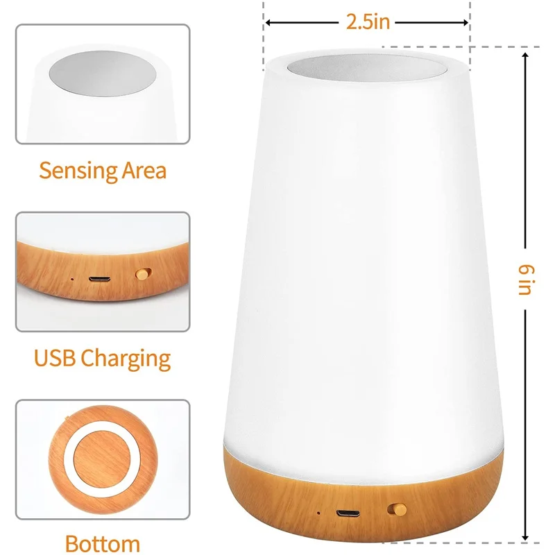13 Color Changing Night Light RGB Remote Control Touch Dimmable Lamp Portable Table Bedside Lamps USB Rechargeable Night Lamp