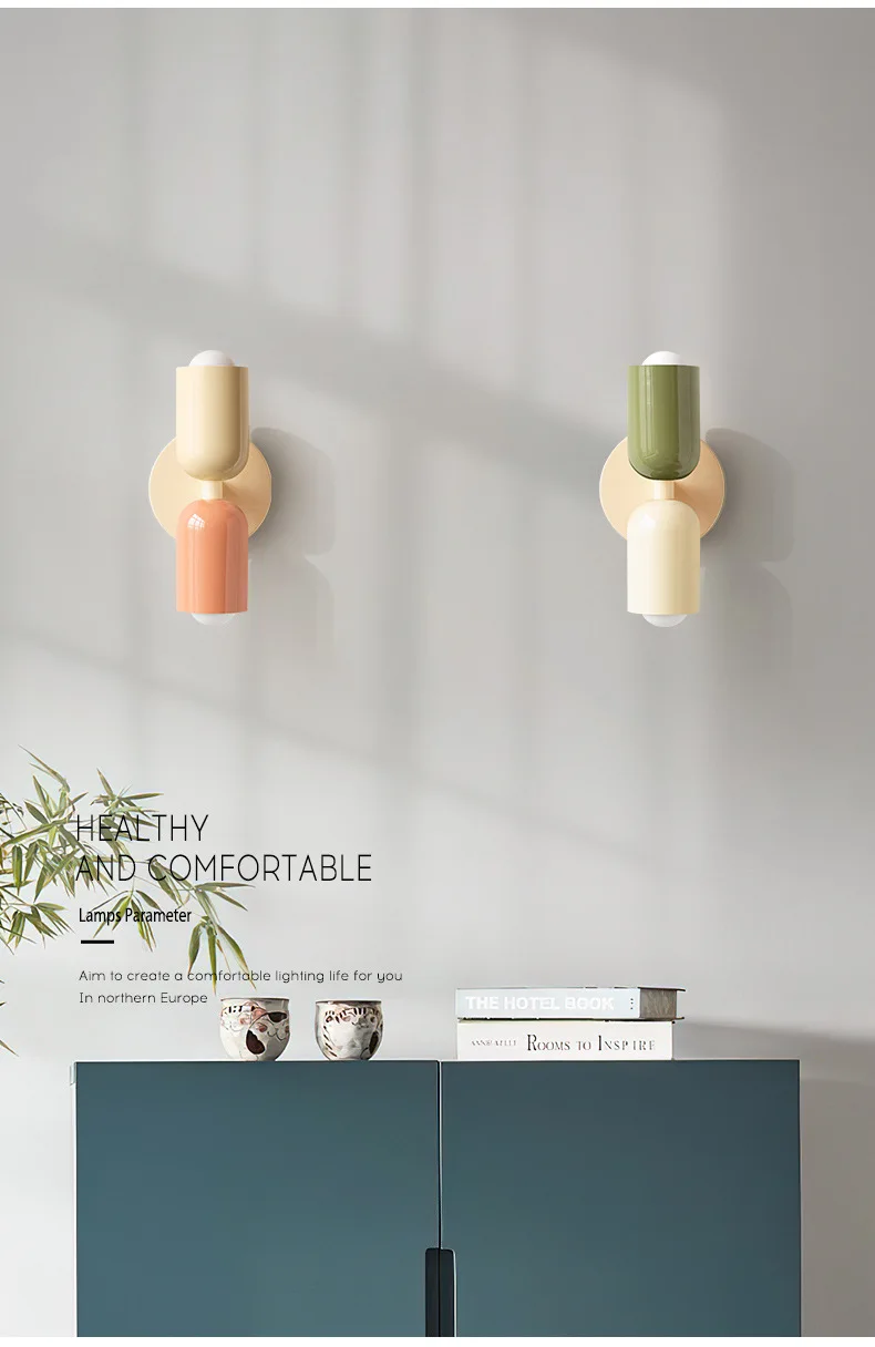 Modern Cream Style Wall Lamp Double Ended Bedroom Bedside Lamp Children's Room Study Art Lights Minimalist Creative Wall Sconce