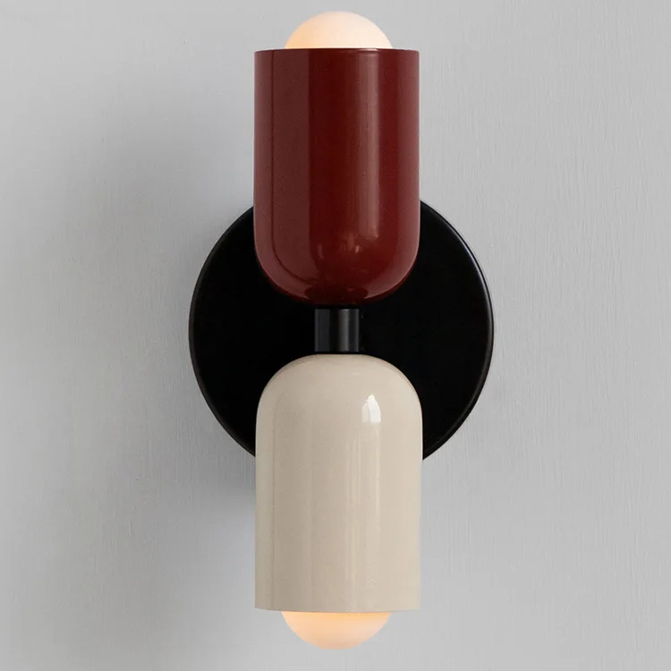 Modern Cream Style Wall Lamp Double Ended Bedroom Bedside Lamp Children's Room Study Art Lights Minimalist Creative Wall Sconce