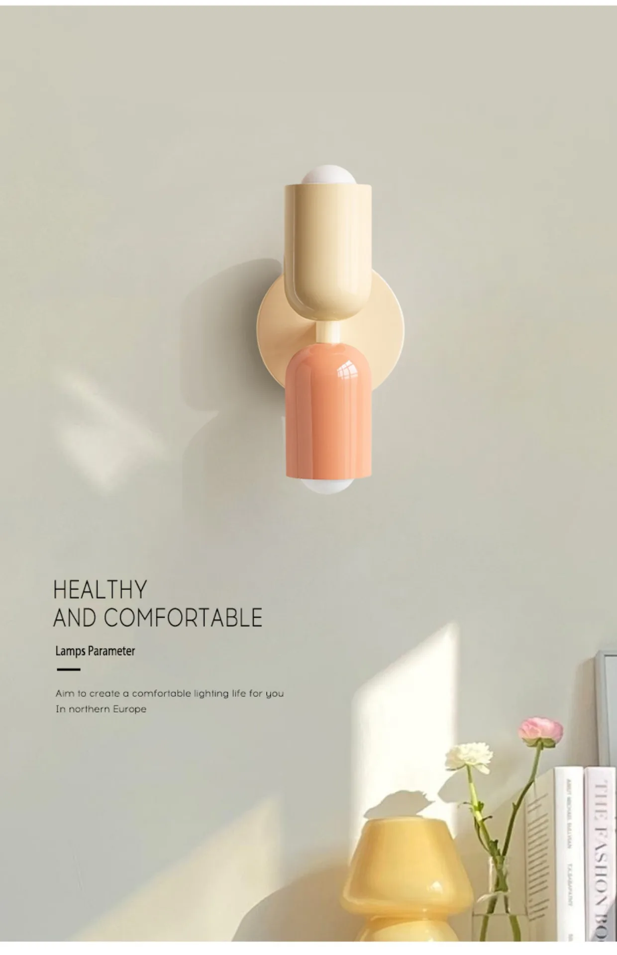 Modern Cream Style Wall Lamp Double Ended Bedroom Bedside Lamp Children's Room Study Art Lights Minimalist Creative Wall Sconce