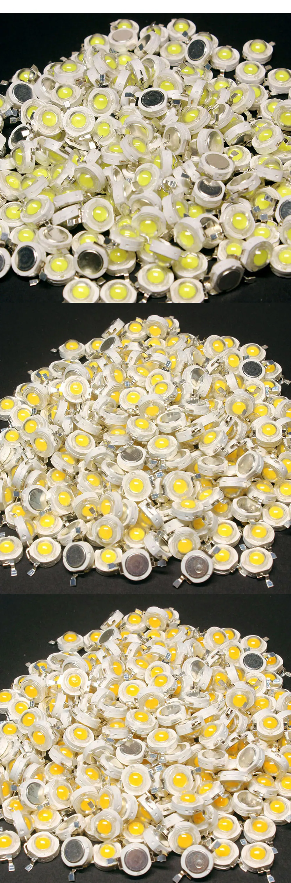 10-1000Pcs High Power LED COB Lamp Chip 1W 3W 3.2-3.6V 110-280LM Bead Warm Cold White Blue Diode For DIY LED Spotlight Downlight