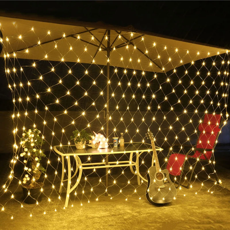 4x6M 3x3M Christmas Garlands LED String Christmas Net Lights Mesh Fairy Xmas Party Garden Wedding Decoration Curtain Light