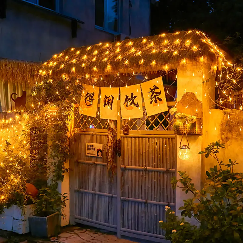 4x6M 3x3M Christmas Garlands LED String Christmas Net Lights Mesh Fairy Xmas Party Garden Wedding Decoration Curtain Light