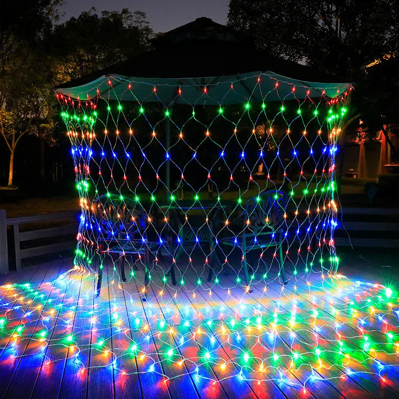 4x6M 3x3M Christmas Garlands LED String Christmas Net Lights Mesh Fairy Xmas Party Garden Wedding Decoration Curtain Light