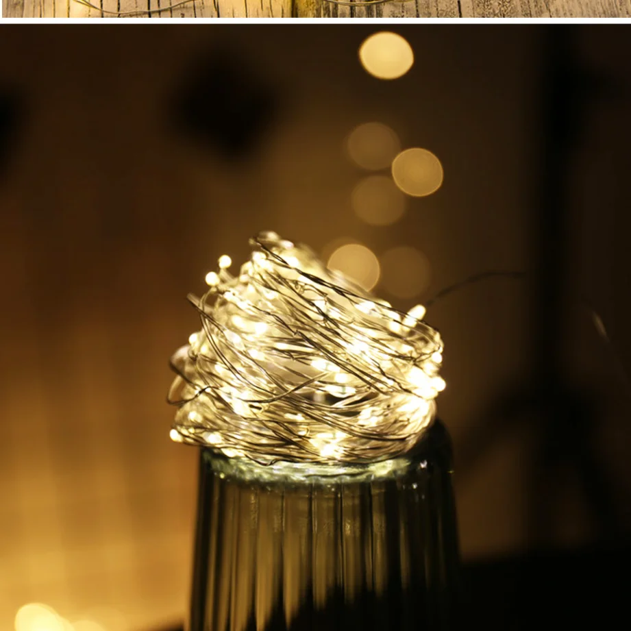 10pcs 6pcs Copper Wire LED String Lights Holiday Fairy Lights Garland Christmas Tree Decor Wedding Party DIY Natal Navidad 2023